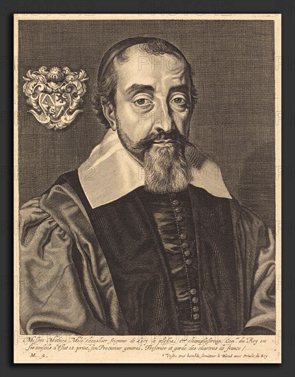 Michel Lasne (French, 1590 or before - 1667), Mathieu Mole, engraving on laid paper