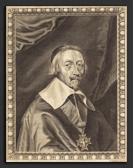 Michel Lasne (French, 1590 or before - 1667), Armand Jean du Plessis, Cardinal Richelieu, engraving on laid paper