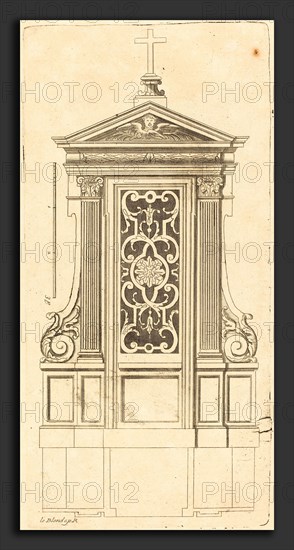 Jean Le Blond (French, c. 1635 - 1709), Plan et elevation des plus beaux confessionnaux de Paris, tres fidelemant mesure, published 1688, engraving