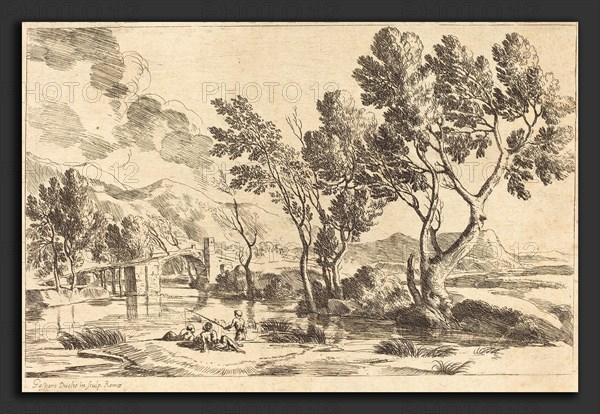 Gaspard Dughet (French, 1615 - 1675), Roman Landscape, etching