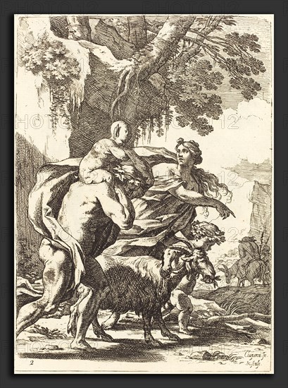 Nicolas Chapron (French, 1612 - c. 1656), Faun and Bacchante with a Child, 1650s, etching with engraving on laid paper