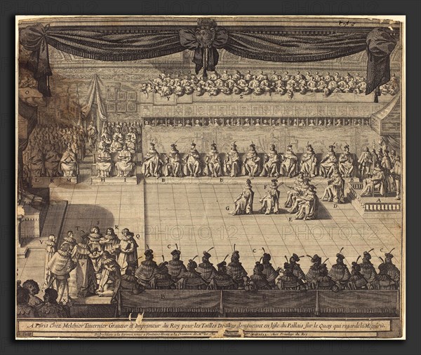 Abraham Bosse (French, 1602 - 1676), Meeting in the Chapel at Fontainebleau, 1633, etching and engraving