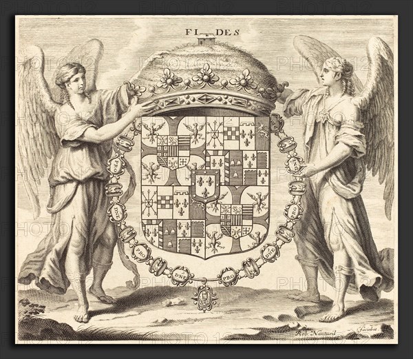 Robert Nanteuil (French, 1623 - 1678), Arms of Charles II, Duc de Mantoue, engraving