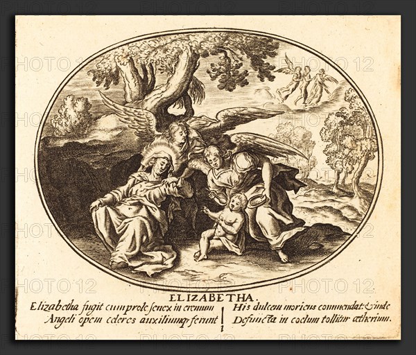 Balthasar Moncornet (French, c. 1600 - 1668), The Flight of Saint Elizabeth with the  Infant Saint John, engraving