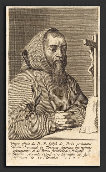 Claude Mellan (French, 1598 - 1688), FranÃ§ois Le Clerc Du Tremblay, Known as PÃ¨re Joseph, in or after 1638, engraving on laid paper