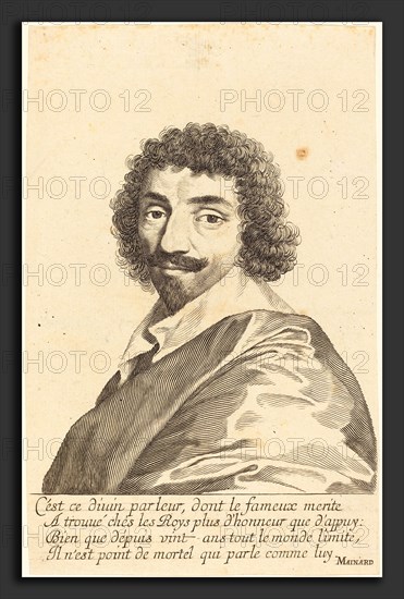 Claude Mellan (French, 1598 - 1688), Jean-Louis Guez de Balzac, probably 1637, engraving on laid paper