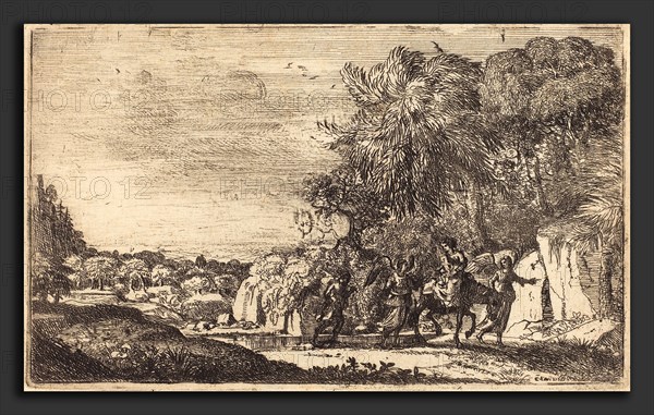 Claude Lorrain (French, 1604-1605 - 1682), The Flight into Egypt (La fuite en Egypte), c. 1630-1633, etching