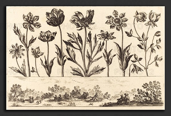 Nicolas Cochin after Balthasar Moncornet (French, 1610 - 1686), Flower Print no.1, 1645, etching