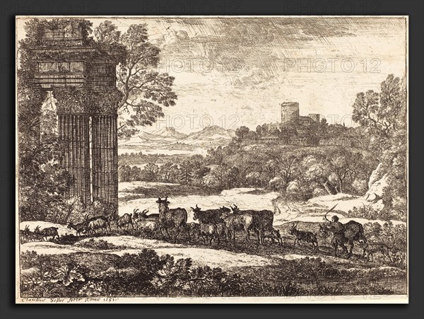Claude Lorrain (French, 1604-1605 - 1682), The Herd Returning in Stormy Weather (Le troupeau en marche par un temps orageux), c- 1650-1651, etching
