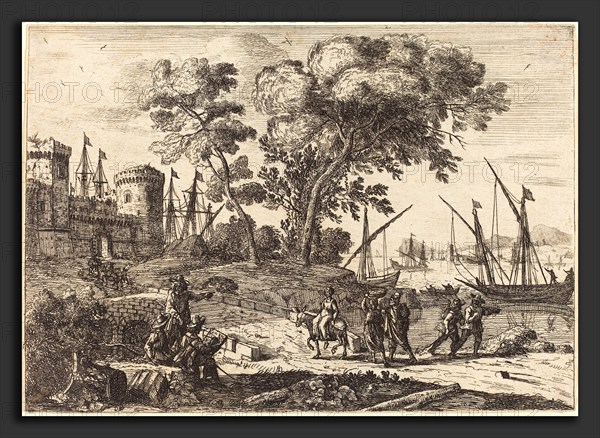Claude Lorrain (French, 1604-1605 - 1682), Coast Scene with an Artist (Le dessinateur), c. 1638-1641, etching