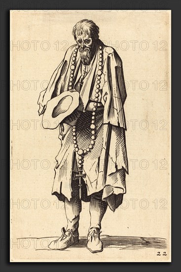 after Jacques Callot, Beggar with Rosary, etching