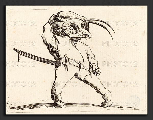 Jacques Callot (French, 1592 - 1635), Masked Man with Twisted Feet, c. 1622, etching and engraving