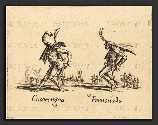 Jacques Callot (French, 1592 - 1635), Cucorongna and Pernoualla, c. 1622, etching