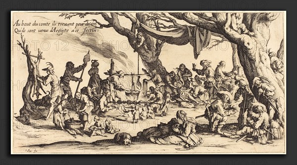 Jacques Callot (French, 1592 - 1635), The Feast of the Bohemians, 1621, etching and engraving
