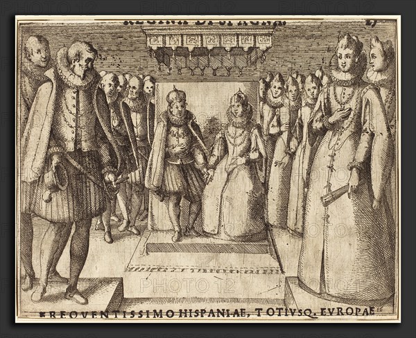 Jacques Callot (French, 1592 - 1635), Meeting of Margaret of Austria and Philip III [recto], 1612, etching