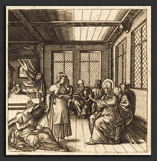 Léonard Gaultier (French, 1561 - 1641), Christ in the House of Mary and Martha, probably c. 1576-1580, engraving