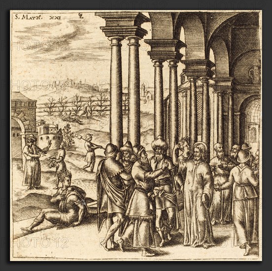 Léonard Gaultier (French, 1561 - 1641), Christ in the Temple, probably c. 1576-1580, engraving