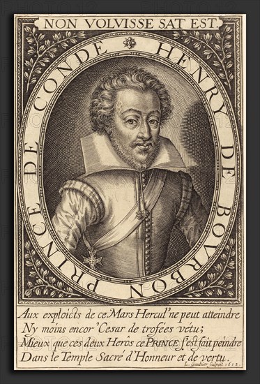 Léonard Gaultier (French, 1561 - 1641), Henry de Bourbon, Prince de Conde, 1613, engraving