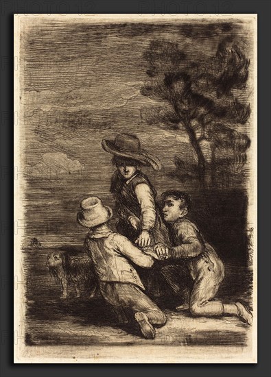 Sir David Wilkie (Scottish, 1785 - 1841), The Sedan Chair, c. 1815-1819, etching and drypoint on chine collé