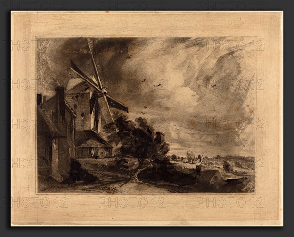 David Lucas after John Constable (British, 1802 - 1881), A Mill, in or before 1829, mezzotint [progress proof]