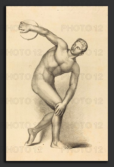 James William Giles after John Flaxman (Scottish, 1801 - 1870), Discobulus, by Myron, published 1829, lithograph [proof before letters]