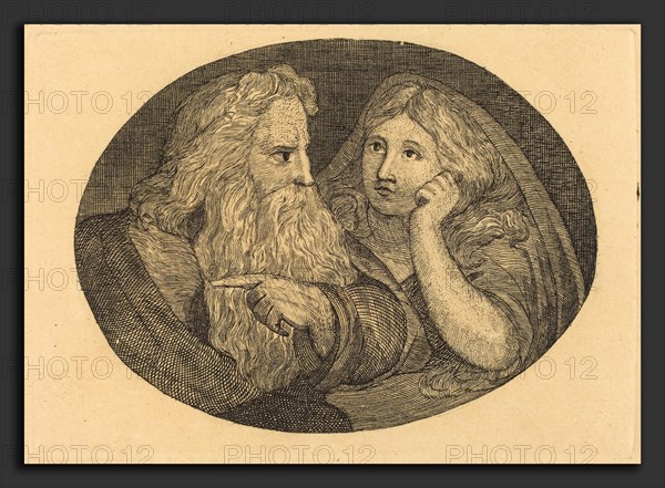 Thomas Butts, Jr. after William Blake (British, active c. 1806 - 1808), Lear and Cordelia, probably c. 1806-1808, engraving