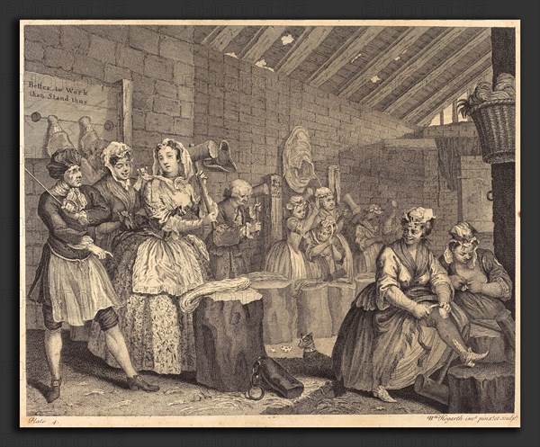 William Hogarth (English, 1697 - 1764), A Harlot's Progress: pl.4, 1732, etching and engraving