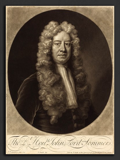 John Smith after Jonathan Richardson, Sr. (active early 19th century), John Lord Sommers, 1713, mezzotint on laid paper