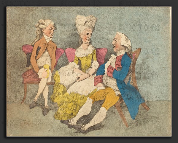 Thomas Rowlandson (British, 1756 - 1827), Two Strings to Your Bow, 1800, hand-colored etching