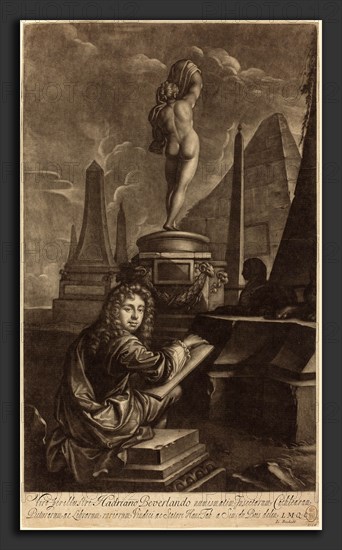 Isaak Beckett after Simon du Bois (English, 1653 - 1715 or 1719), Adrian Beverland, c.1686, mezzotint on laid paper