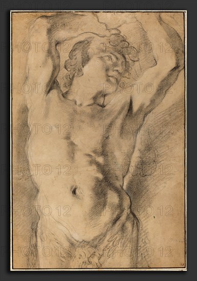 Domenico Maria Canuti (Italian, 1620 - 1684), A Male Herm, c. 1669, charcoal and white heightening on tan paper