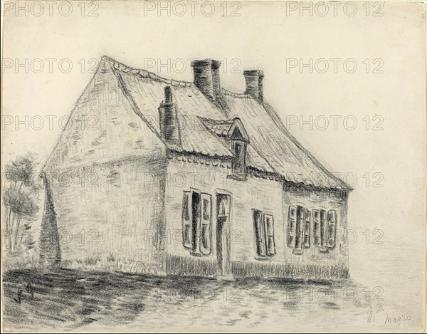 Vincent van Gogh (Dutch, 1853 - 1890), The Magrot House, Cuesmes, c. 1879-1880, charcoal over graphite on wove paper
