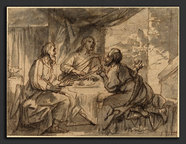 Attributed to Abraham van Diepenbeeck (Flemish, 1596 - 1675), Supper at Emmaus, pen and brown ink with gray wash on laid paper
