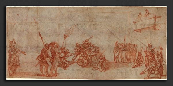 Jacques Callot (French, 1592 - 1635), Christ Crowned with Thorns, c. 1618, red chalk on laid paper, indented with stylus