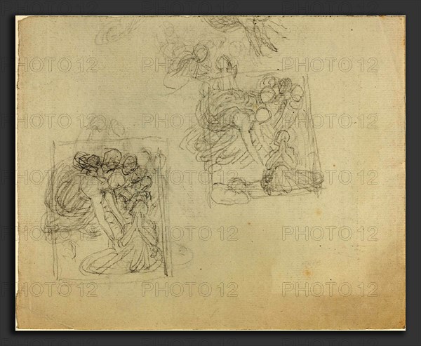 John Flaxman (British, 1755 - 1826), Sheet of Studies [recto and verso], graphite