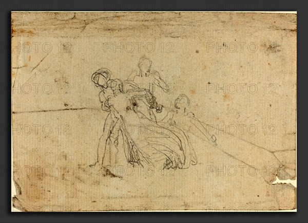 John Flaxman (British, 1755 - 1826), Sheet of Studies [recto and verso], graphite