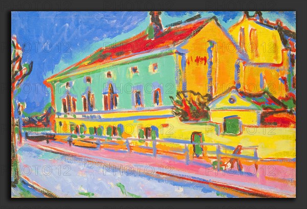 Ernst Ludwig Kirchner, Houses in Dresden, German, 1880 - 1938, 1909-1910, oil on canvas