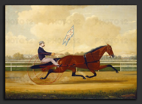 Charles S. Humphreys, Budd Doble Driving Goldsmith Maid at Belmont Driving Park, American, 1818 - 1880, 1876, oil on canvas