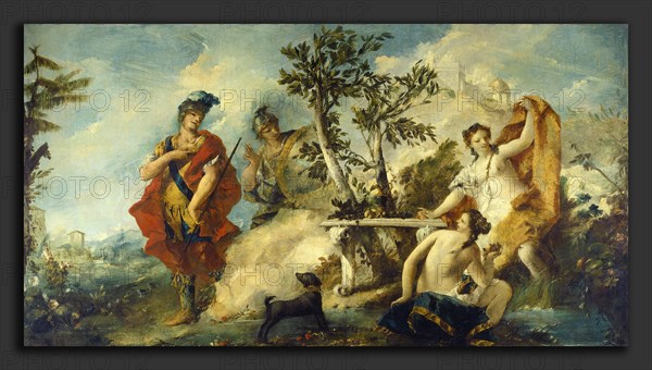 Gian Antonio Guardi and Francesco Guardi, Carlo and Ubaldo Resisting the Enchantments of Armida's Nymphs, Italian, 1699 - 1761, 1750-1755, oil on canvas