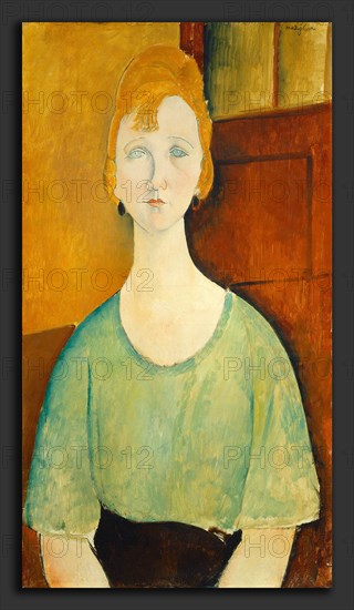 Amedeo Modigliani, Girl in a Green Blouse, Italian, 1884 - 1920, 1917, oil on canvas