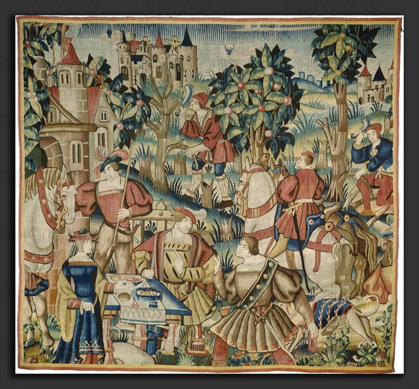 design and cartoon Flemish 16th Century, probably Tournai; woven in Tournai in an undetermined workshop, The Return from the Hunt, c. 1525-1550, tapestry: undyed wool warp, dyed wool and silk weft
