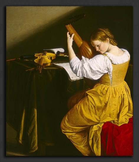 Orazio Gentileschi, The Lute Player, Italian, 1563 - 1639, c. 1612-1620, oil on canvas