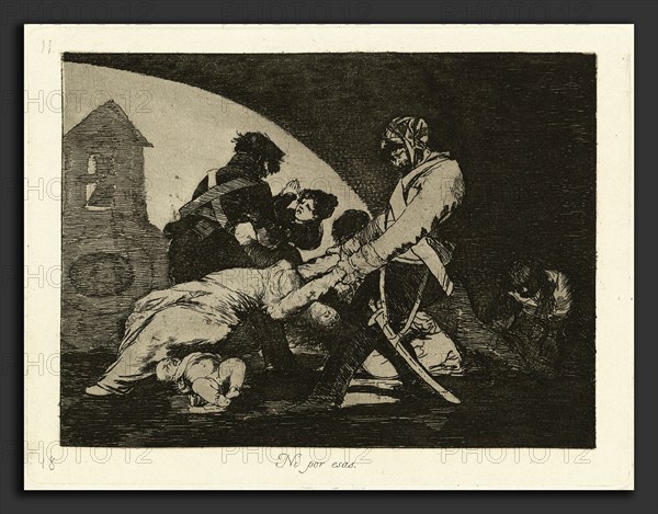 Francisco de Goya (Spanish, 1746 - 1828), Ni por esas (Neither Do These), published 1863, etching, lavis, drypoint, and burin