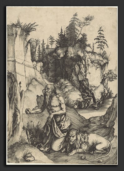 Albrecht DÃ¼rer (German, 1471 - 1528), Saint Jerome Penitent in the Wilderness, c. 1496, engraving on laid paper