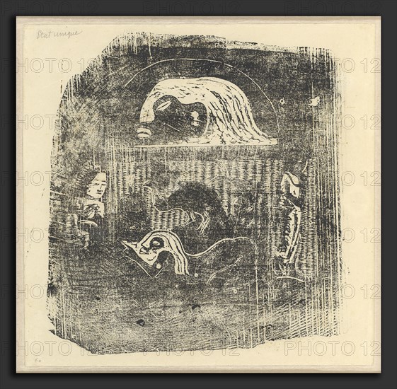 Paul Gauguin (French, 1848 - 1903), Te Atua (The Gods) Small Plate, in or after 1895, woodcut in black on wove paper [unique proof]