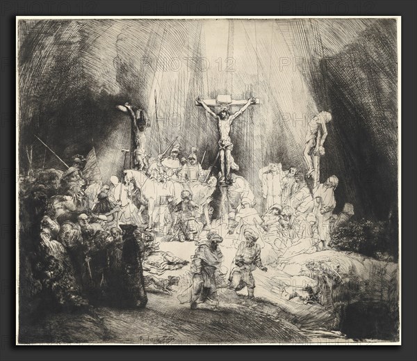 Rembrandt van Rijn (Dutch, 1606 - 1669), Christ Crucified between the Two Thieves (The Three Crosses), 1653, drypoint and burin