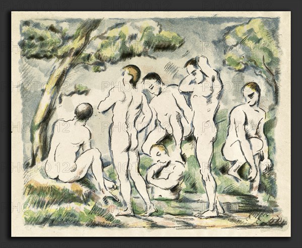 Paul Cézanne (French, 1839 - 1906), The Bathers (Small Plate), 1897, color lithograph on laid paper