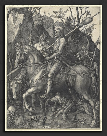 Albrecht Dürer (German, 1471 - 1528), Knight, Death and Devil, 1513, engraving