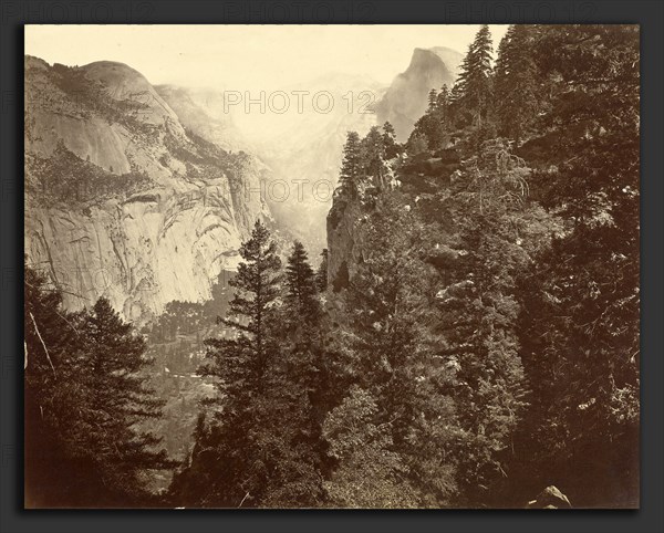 Eadweard Muybridge (American, born England, 1830 - 1904), Tenaya Canyon from Union Point, Valley of the Yosemite, 1872, albumen print mounted on paperboard