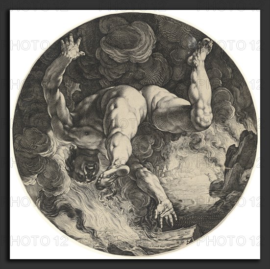 Hendrik Goltzius after Cornelis Cornelisz van Haarlem, Ixion, Dutch, 1558 - 1617, 1588, engraving on laid paper